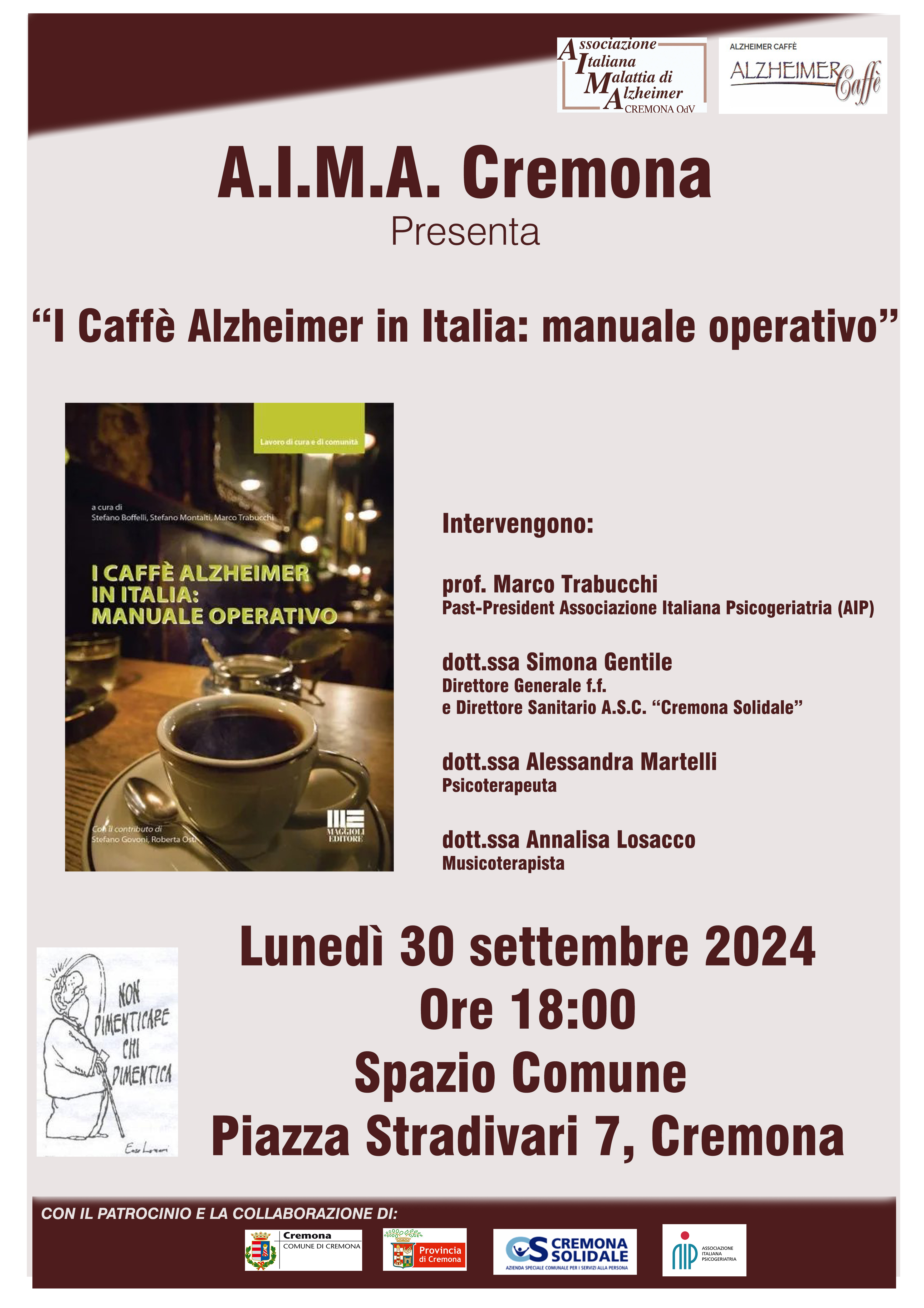locandina presentazione manuale Alzheimer Caffè